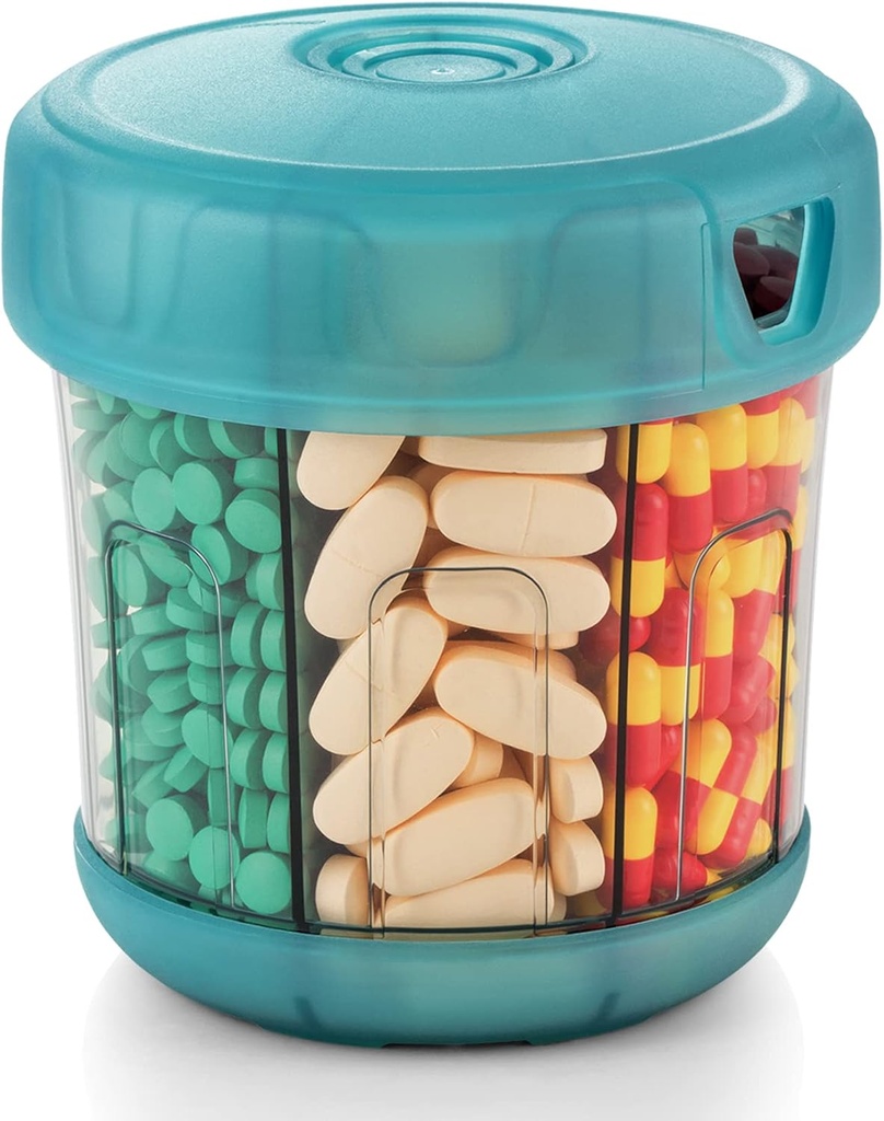 Extra Large Supliment Organizator cu XL 7 Compartimente mari, TPU Soft Lid Ușor de încărcat și de a utiliza Pilula Dispenser, 1 lună Jumbo Deținătorul vitaminei Medicament de stocare