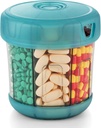 Extra Large Supliment Organizator cu XL 7 Compartimente mari, TPU Soft Lid Ușor de încărcat și de a utiliza Pilula Dispenser, 1 lună Jumbo Deținătorul vitaminei Medicament de stocare