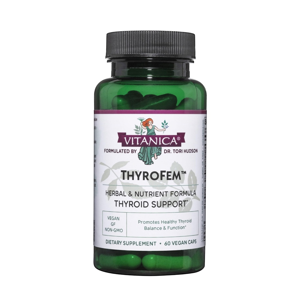 Vitanica ThyroFem, Asistenţă tiroidiană Glandă, Vegan, 60 capsule