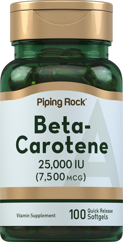 Piping Rock Beta Caroten 25000 UI Softgels 
