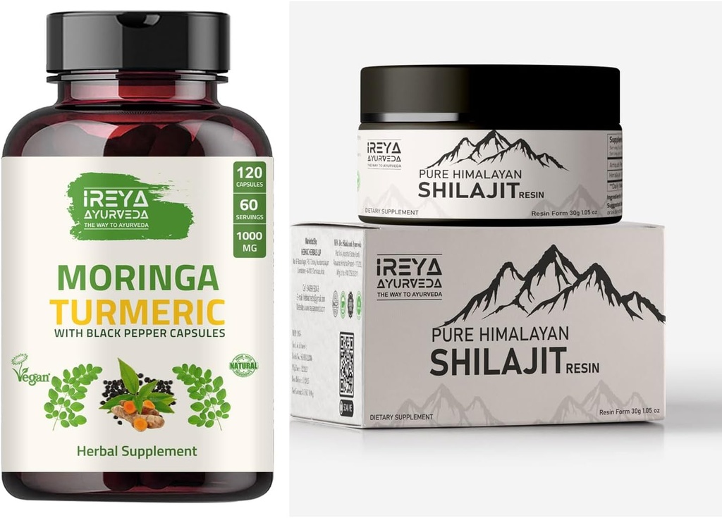 Moringa Turmeric Capsules and Himalayan Shilajit Capsules