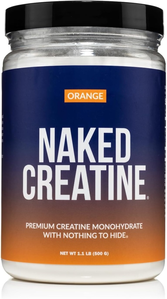 Naked Creatin Orange Pure Micronited Monohidrat - 36 Servings - 500 Grams, 1.1Lb vrac, Vegan, Non-GMO, Gluten gratuit, Soy Gratuit. Câştiguri de putere de ajutor, fără aditivi