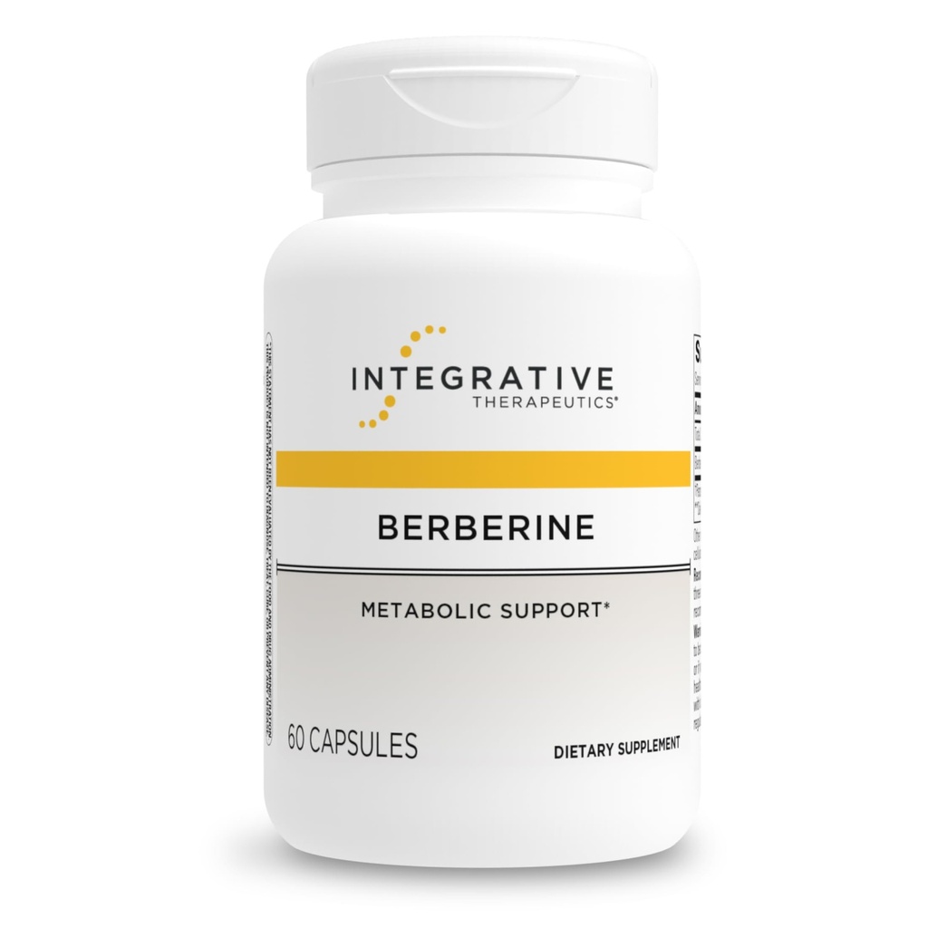 Terapeutice integrate Berberina - Suplimentul pentru energie celulară Metabolizare și suport metabolic* - Dairy-Free & Gluten-Free - 60 capsule (60 Servings)