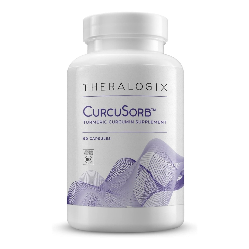 Theralogix CurcuSorb Curcumin Suplimentul Turmeric - 90-Day Supply - Curcumina Turmeric de mare absorbție - Sprijină Creierul, Inima, Imunitatea și Sănătatea Comună - SIDA Îmbătrânire Sanatos - NSF Certificat - 90 Capsule