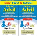 Sugari Advil Liquid Pain Relieiver and Baby Fever Reductor, Sugar Ibuprofen Die Free Pain Relief and Fever Medicine, White Grape - 0,5 Fl Oz (2 Pack)