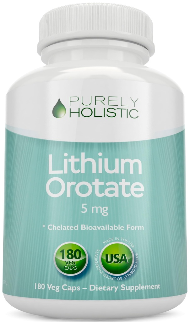 Litiu Orotate 5mg, 180 Capsule de Litiu vegetarian, Supliment Litiu Orotat 5mg, 180 Capsule de Litiu Vegetarian, Ajuta la mentinerea stare de spirit sanatoasa, memorie comportament si Wellness