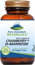Botanicale pure Mountain capsule de fructe de pădure D Mannose - 60 Kosher Vegan Caps - 1000mg D Manose cu concentrat de afine Plus Vitamina C