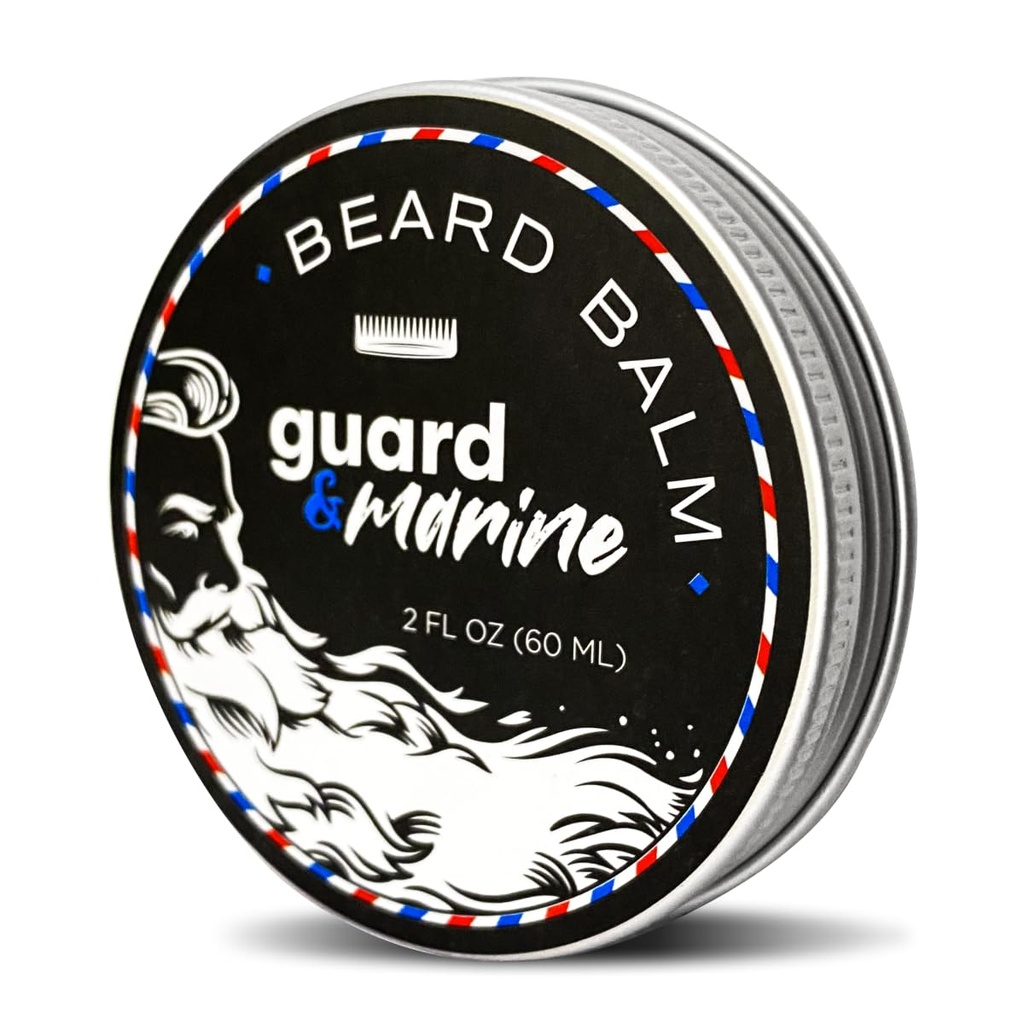 GUARD&MARINE Barbă de creștere Bals - 2 oz. Formula naturală eficientă cu biotină pentru îngrijirea bărbii și mustaței, hidratare și stilare, balsam de bărbie și moisturizer nesolicitat pentru bărbați