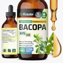 BIO KRAUTER Bacopa Monnieri Supliment lichid - Brahmi suport pentru creier - Alcool și zahăr gratuit Bacopa Herb picături 4 Fl.Oz.