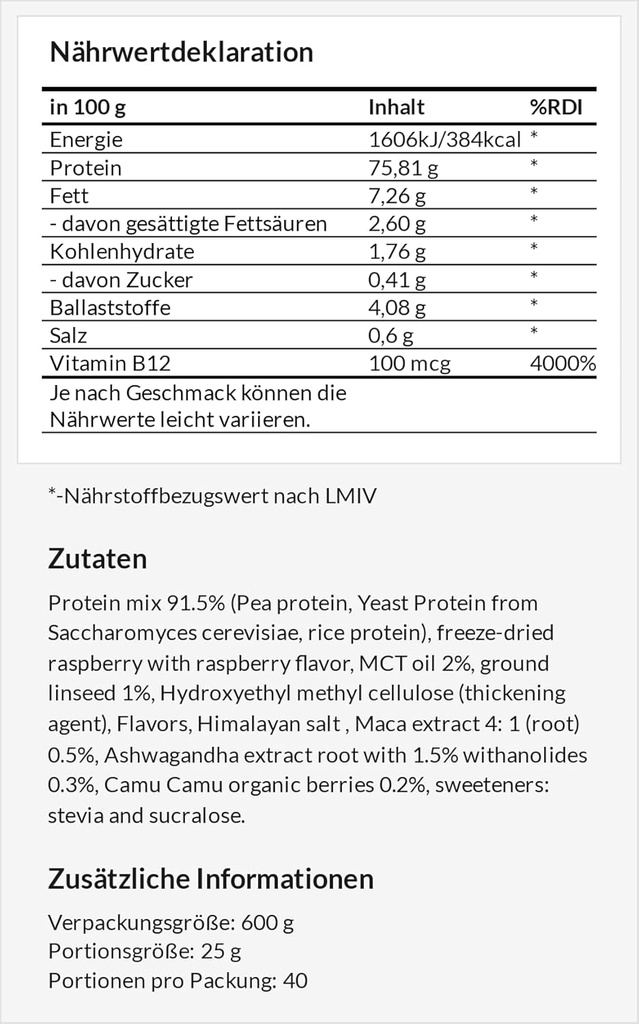 Proteina Vegană APOLLO 600g: Proteină pe bază de plante cu mazăre, orez și glazură - bogată în aminoacizi - 24 Serviri - Zahar fără și fortificat cu vitamina B12 - Aromă de alune