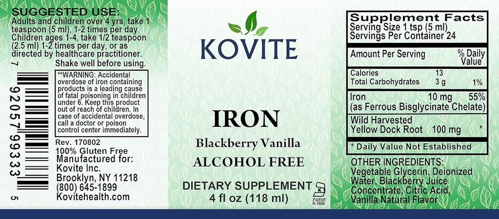 Fier lichid 10 mg - Creșterea nivelului de energie și sânge, fără greață sau constipație  Kosher certificat