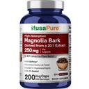 NusaPure Magnolia Bark 20:1 Extract, 250 mg echivalent cu 5000 mg 200 capsule vegetariene vegetare Non-GMO