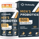Probiotice pentru bărbaţi, 500 miliarde CFU & 12 Strains Mens probiotic, cu Turmeric, Cranberry, Goji - Probiotice pentru Digestive Health, Gut, Immune & Bloating, Prostate & Urinal Tract Health, 60 capsule