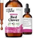 Picăturile de extract de Clover roșu sălbatic și organic - Menopause Suplimente pentru femei - 600 mg lichid roșu Clover Tinctură - 1-Lonth Supply - Trifolium Pratense Blossom - Zahăr și alcool-Free - 2 oz