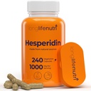 Hesperidin 1000mg, 240 capsule (4 lună de aprovizionare), susţine sănătatea cardiovasculară, tensiunea arterială şi circulaţia, sprijinul imun, potent antioxidant şi beneficii funcţionale vasculare, realizate în SUA