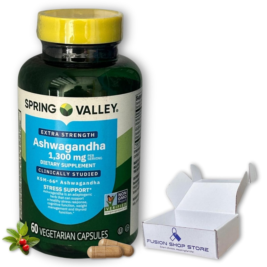 Ashwagandha ksm 66 1300mg - Capsule Extra Putere, 60ct (Pachet de 1)