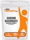 BulkSupplements.com Ascorbat de sodiu pulbere - pentru suport imun, Ascorbat de sodiu vitamina C - Buffed Vitamina C, Gluten gratuit, 2g per Serving, 100g (3.5 oz) (Pachet de 1)
