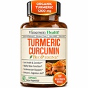 Suplimentul cu curcuminÄ turmeric - 1200 mg Turmeric organic + Extract tumeric (95% Curcuminoide) pentru suport comun si sanatate digestiva - Supliment turmeric - Curcumina pura cu ardei negru - 60 capsule