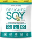 Designer Wellness, Soy Isolate Protein Powder with Biotin, Hyaluronic Acid, and Prebiotics, Vegan, 0 Sugar, Non-GMO, Angel Cake Vanilla, 1.87 lb