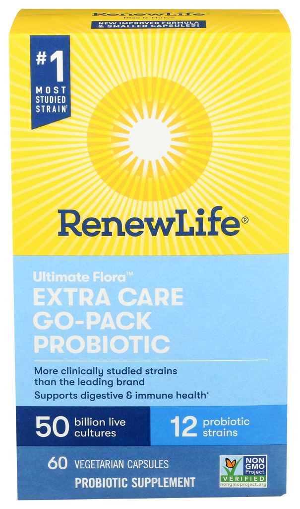 Reînnoirea vieţii Îngrijire suplimentară Ultimate Flora Probiotic 50 Miliard Go Pack, 60 Ct