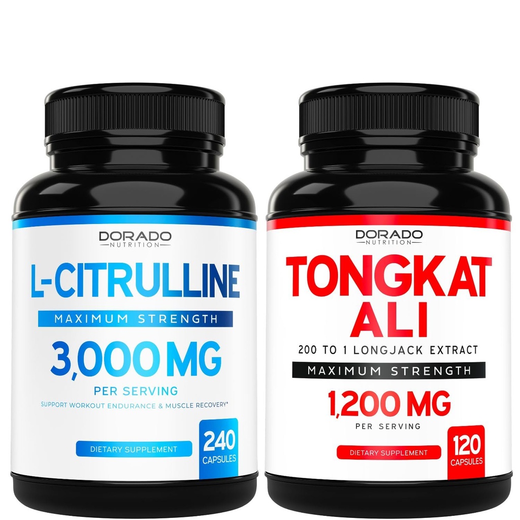 L Citruline 3000mg Supliment (240 Count) L Arginine & Nitrogen oxid pastile - Tongkat Ali Pentru bărbați 1200mg 200 la 1 extract - (120 Conte) Suport Putere, Drive & Athletic Performanță - Vegan & Statele Unite ale Americii Made