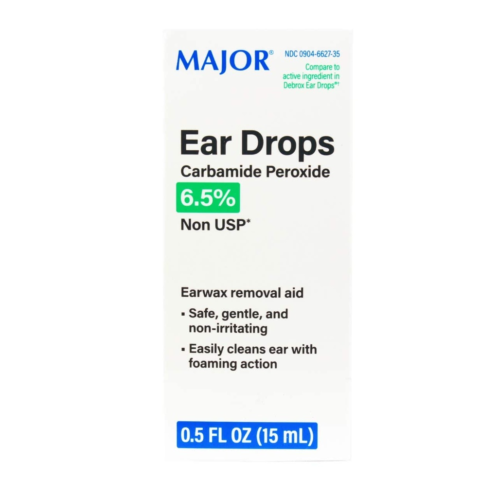 Farmaceutice majore 255984 Otic Ear Drop, Comparativ cu Debrox, 15 ml Volume, Boxed