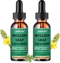 (2 ambalaj) Mullein picături pentru plămâni - Extract de frunze Mullein - Made in UK - Suport pentru tinctură Sănătate respiratorie, Lung Detox, Bronchial Cleanse - Picături lichide 5X mai puternic decât Mullein Ceai, Pills