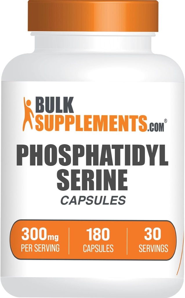 BulkSupplements.com Phosphatidylserine Capsules - Phosphatidylserine Supplement, Phosphatidylserine 300mg - Sourced from Soy, 6 Capsules per Serving, 180 Capsules (Pack of 1)