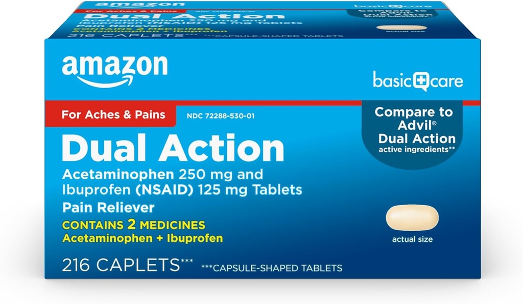 Acetaminofen 250 mg şi Ibuprofen (AINS) 125 mg comprimate, număr de 216