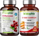 biophix D-Mannose Plus Probiotice de cranberry 1000 mg 120 Vcaps - Vitamina C-1000 30 comprimate - Suporturi urinare Bladder Tract Sănătate şi Digestive Well Being