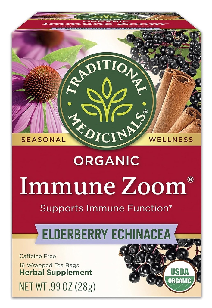 Medicamente tradiţionale, Immune Organic Zoom Echinacea Ceai Elderberry Immune Elderberry, 16 Conte (Pachet de 2)