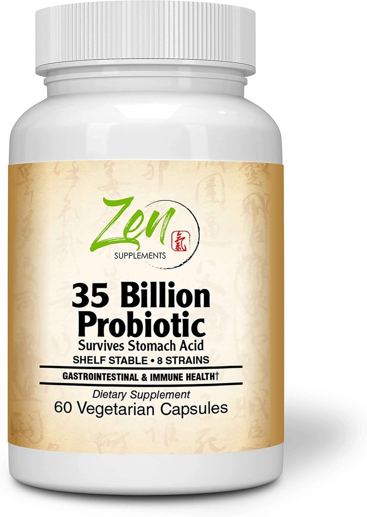 35 Miliarde CFU probiotic cu 8 tulpini 60-Vegcaps - Tehnologie de eliberare sustinuta, Rezista acid gastric, Stabil de valabilitate - Suport pentru Digestie sanatoasa si Ecologie intestinala Favorabila Flora intestinala