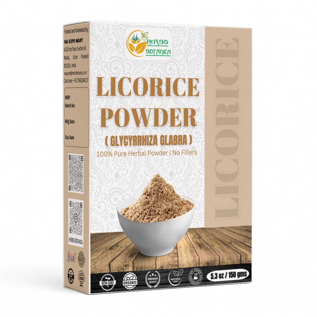Plante medicinale Botanica Licorice pulbere 100% Pure & Natural Licorice Root Pulbere pentru Ceai de plante, Îngrijirea pielii, & DIY Frumusețe naturale Licorice Root Supliment 5.3 oz Pachet reutilizabil
