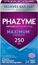 Phazyme Maximum* Concentraţia Anti-Gas 250 mg Simethicone gaz Relief pentru adulţi, Geluri rapide Usor de umezeala, Presiune & Disconfort, Conte 24