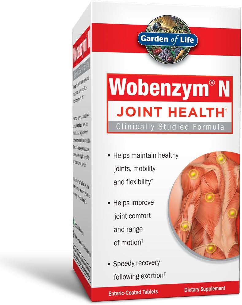 Garden Of Life Joint Support Supplement - Wobenzym N Systemic Enzymes, 200 Tablets