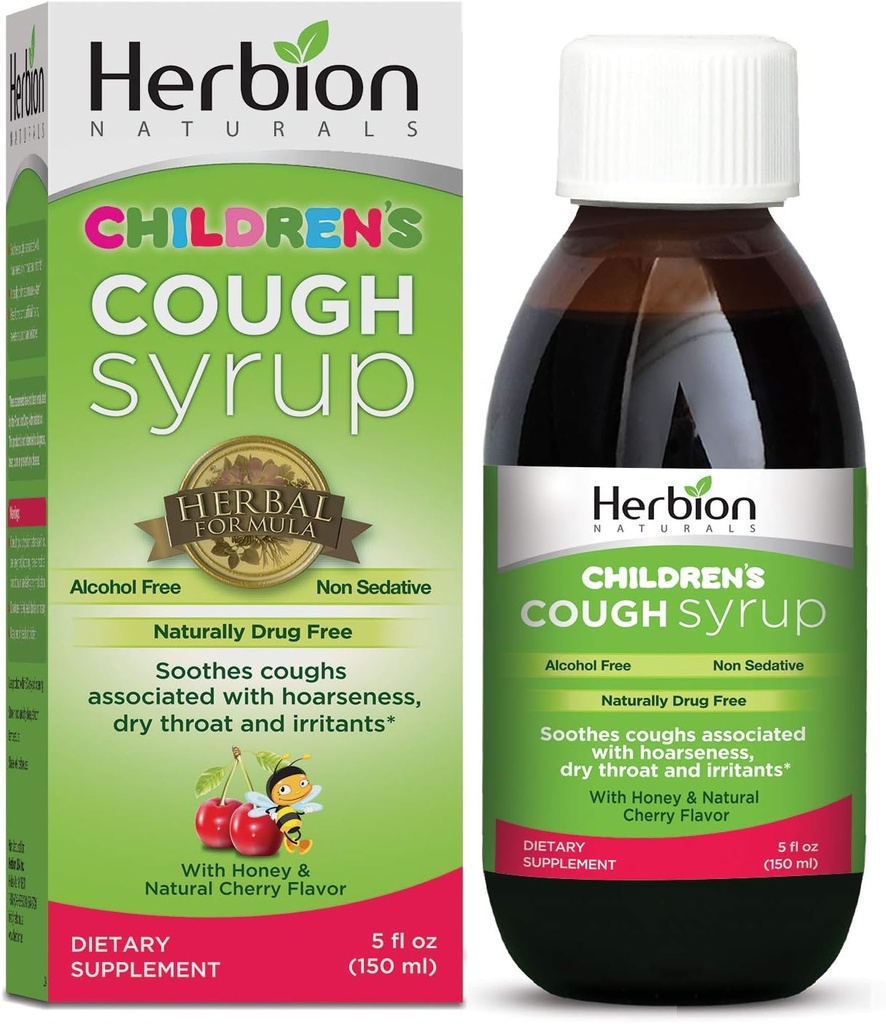 Herbion Naturals Tuse Sirop pentru copii - 5fl oz - Bine Tasting Supliment cu aroma naturala de miere si cirese.