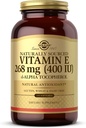 Solgar Vitamina E 268 mg (400 UI) - 250 Softgels - Vitamina E cu sursă naturală ca d-Alpha Tocopherol - Gluten Free, Dairy Free - 250 Servings