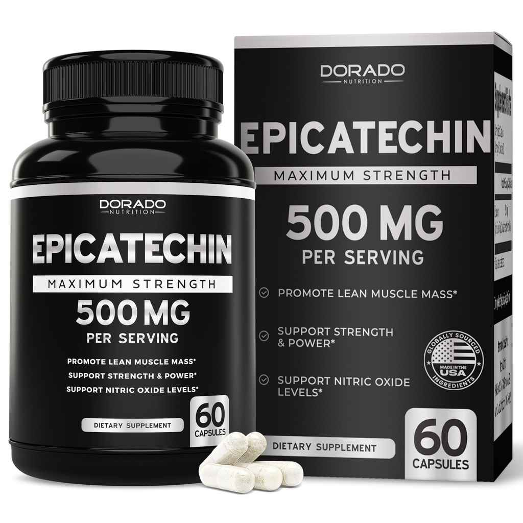 Extract de epicatechin 500 mg Per Serving (60 capsule) Inhibitori de miostatină, Miostatin Blocker pentru Lean Muscle, Nitroxis, Stamina & E