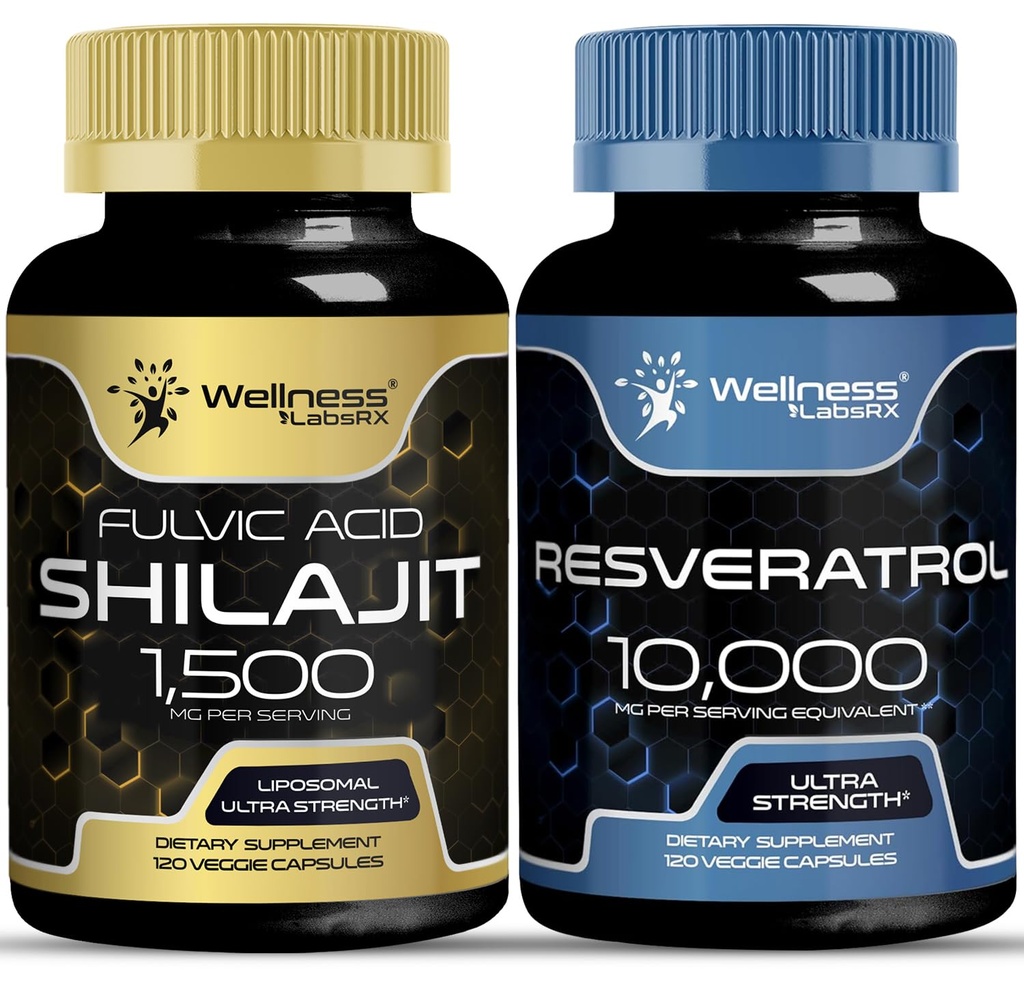 wellNESS LABSRX Resveratrol capsule cu Shilajit capsule pure Himalayan