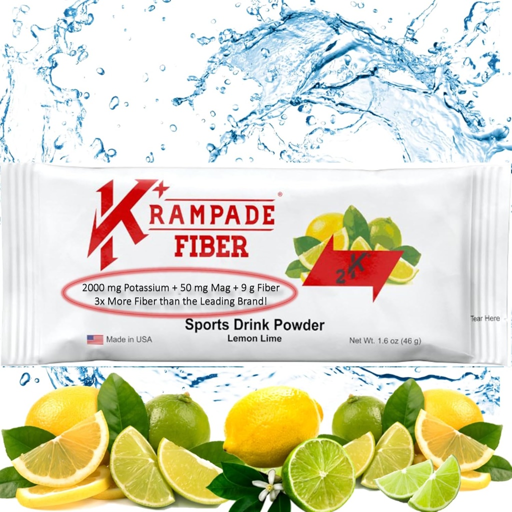 Krampade Fiber 2K Fibră Soluble mare, Potasiu ridicat, Supliment de magneziu Băutură pulbere Mix - 2X mai mult Fibră 
