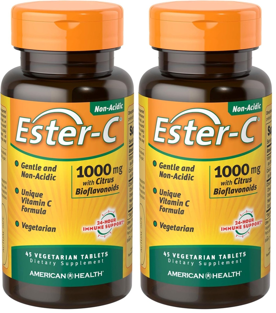 American Health Ester-C cu Citrus Bioflavonoids, Tablet, 45 Count (Pachet de 2)