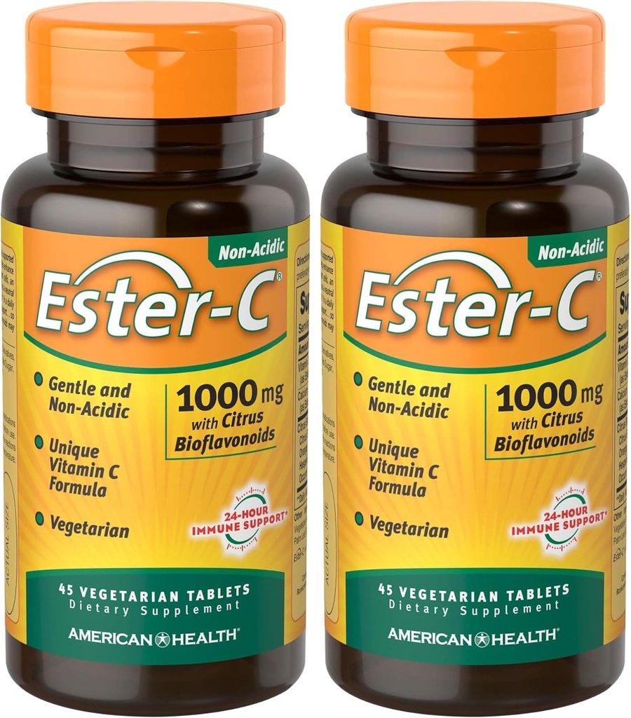 American Health Ester-C cu Citrus Bioflavonoids, Tablet, 45 Count (Pachet de 2)