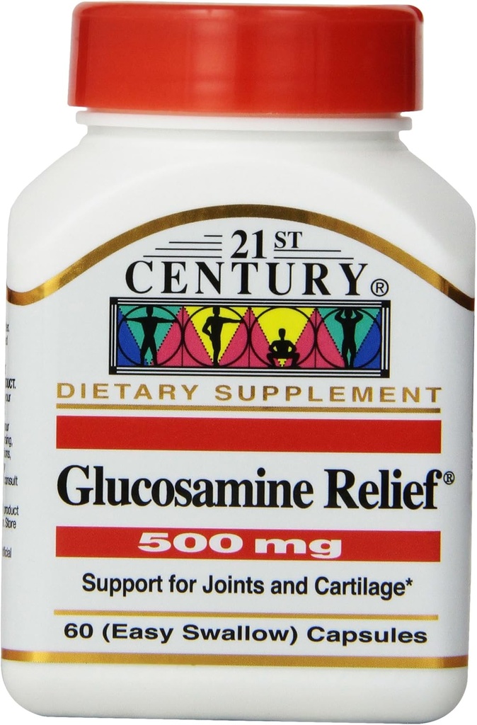 21st Century Glucosamine Relief 500 Mg, 60 Easy to Swallow Capsule, (Pachet de 3)