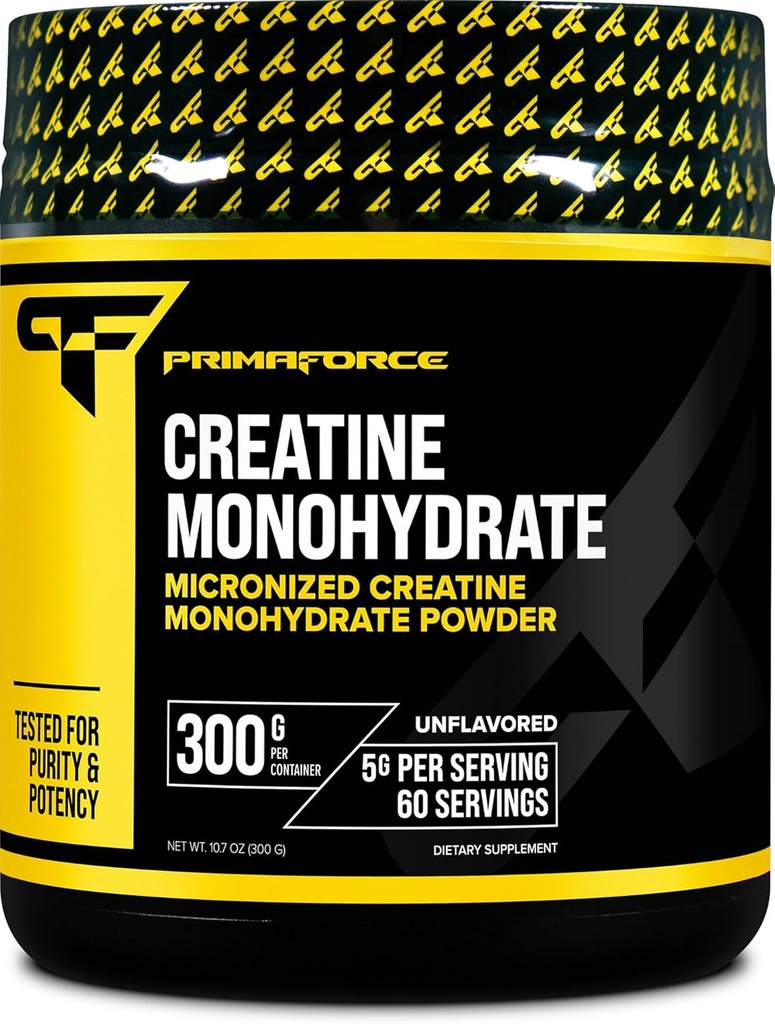 Primaforce Creatin monohidrat pulbere, 300 Grams - Micronizat, Gluten gratuit, non-GMO