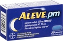 Aleve PM Caplets, Naproxen Sodiu 220 mg (AINS)/difenhidramină HCl 25 mg, Pain Reliever/Nighttime Sleep-Aid, Non-Habit Forming, 20 Count