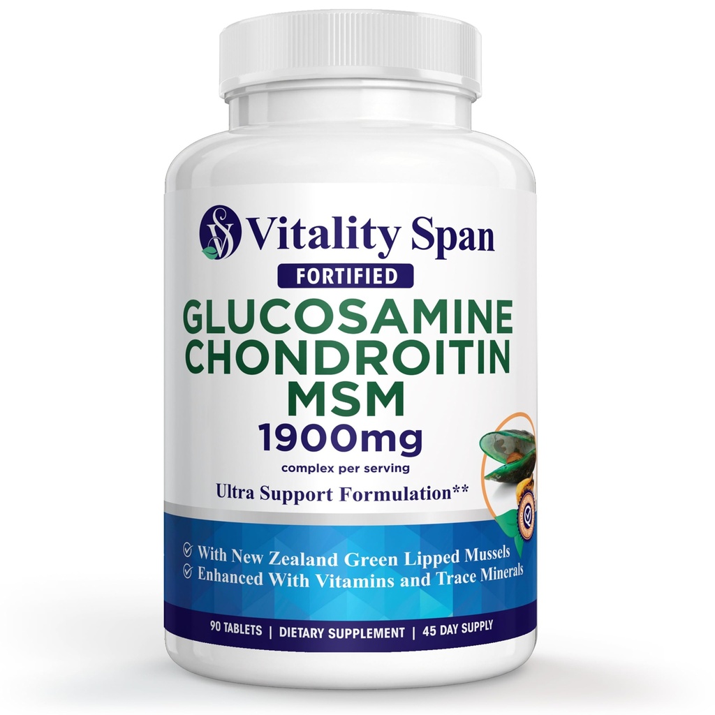 Glucosamină Chondroitin Advanced Joint Support Tripple Putere cu zinc și cupru, Supliment comun pentru bărbați și femei pentru cartilage și sănătate comună, Made in USA, 90 Veg Tablets