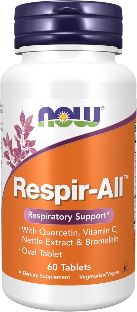Acum Suplimente, Respira- AllTM cu Quercetin, vitamina C, extract de nettle și bromelain, suport respirator*, 60 comprimate