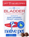 Native Pet Dog UTI Tratamentul - Suplimentul Cranberry pentru câini Controlul vezicii urinare și suport renal - Prevenirea infecției cu tract urinar și incontinență urinară - Made with Real Cranberry Extract - 30 Chews