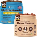 Natural Dog Company Multivitamine & Ficat și rinichi Chews Bundle - Suport complet de sănătate pentru câini în vârstă, Promovează detoxifiere, Digestion îmbunătățit, Radiant Skin & Coat, ușor de administrat