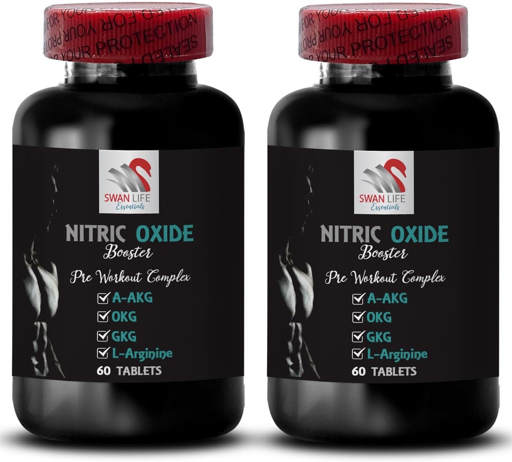 Supliment de exercitii - NITRIC OXIDE BOOSTER - oxid nitric, suplimente de oxid nitric pentru barbati, activitate fizica, suport de putere, impuls de putere, A-AKG, suport muscular 2 flacon 120 comprimate